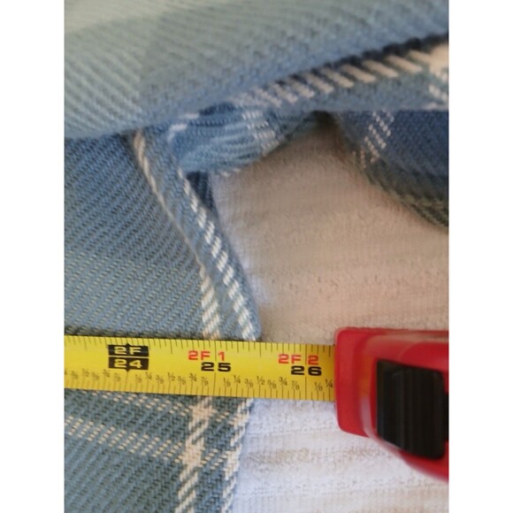 Pladra Plaid Flannel Shirt Womens 2XL Button Front Long Sleeve Blue Outdoorsy - Picture 12 of 16